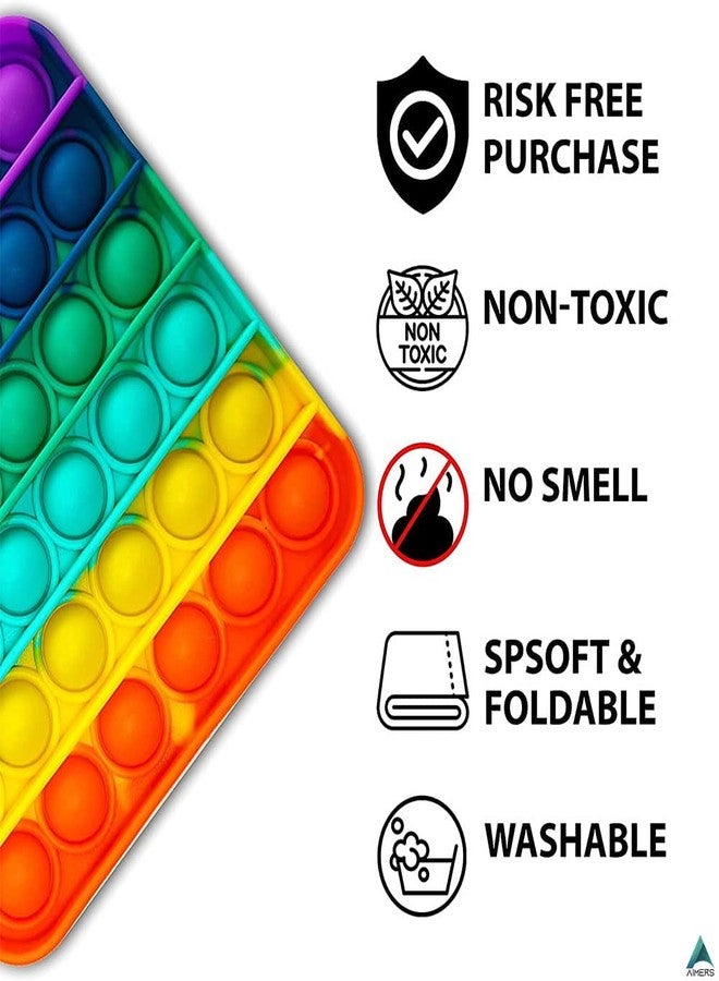 AIMERS Push Pop Bubble Sensory Fidget Toy, Pop It Stress Relief Toy, Sensory Fidget Toys, Autism Special Needs Stress Anxiety Relief Toys, Extrusion Bubble Fidget Sensory Toy (Square and Heart) - Image 4